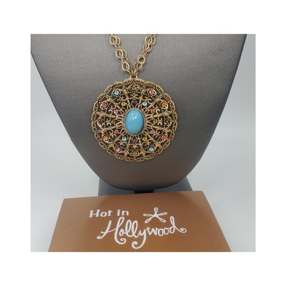 Vintage Hot in Hollywood Southwestern-Style Necklace  –  Boho Necklace - NOS - Picture 1 of 7